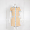 Sandro Beige Tweed Mini Dress with Denim Collar