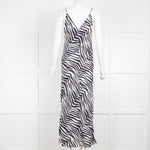 Tove Black & White Strap Silk Midi Dress