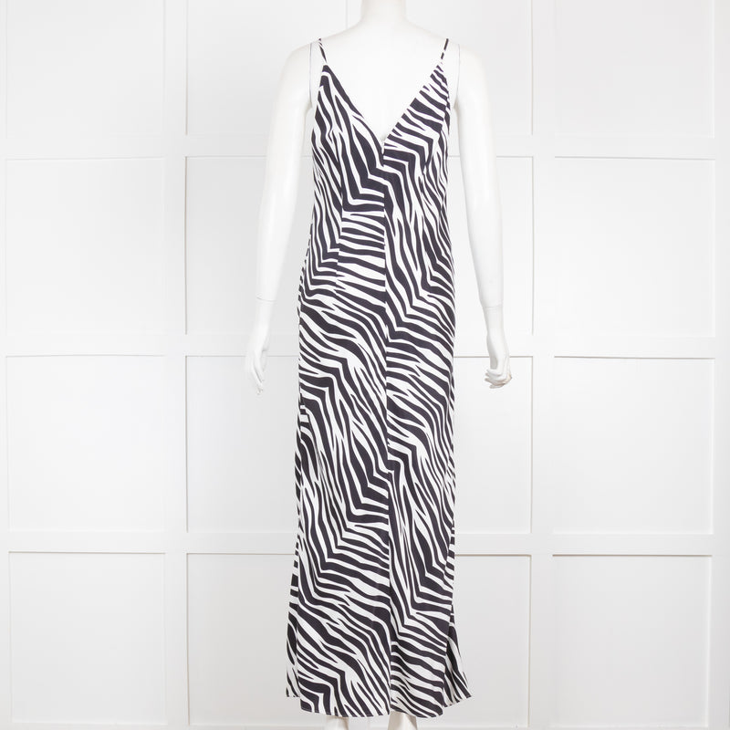 Tove Black & White Strap Silk Midi Dress