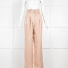 Anine Bing Beige Thalia Belted Linen Trousers