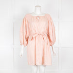 Innika Choa Pink Linen Smock Mini Dress