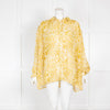 Anine Bing Yellow Animal Print Silk Blouse