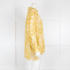 Anine Bing Yellow Animal Print Silk Blouse