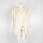 VVB Victoria Beckham Cream Silk Tie Back Top