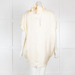 VVB Victoria Beckham Cream Silk Tie Back Top