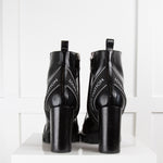 Louis Vuitton Black Lace Up High Heel Boots