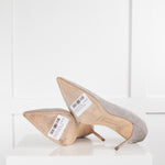 Manolo Blahnik Grey Suede Bb Pumps