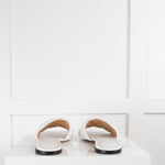 Bottega Veneta White Quilted Leather Slides