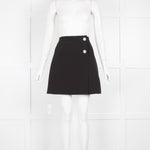 MSGM Black Mini Skirt with Jewelled Button