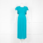 Escada Teal Crepe Maxi Dress