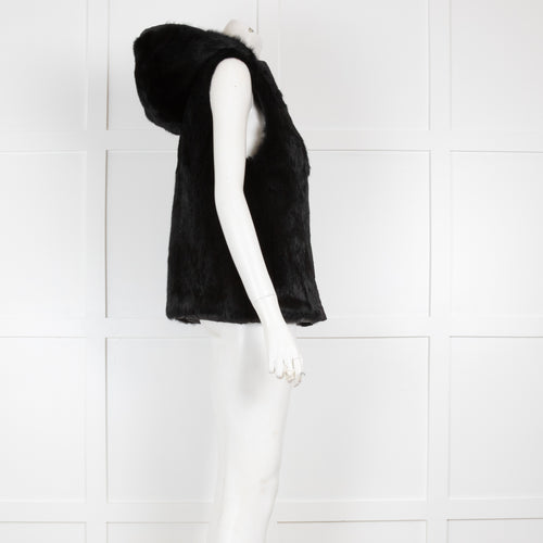 Oakwood Reversible Black Rabbit Fur Gilet