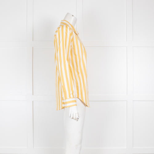 Reiko Yellow and White Striped Collared Shirt