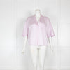 Vince Lilac Silk  Blouse with Notched Collar