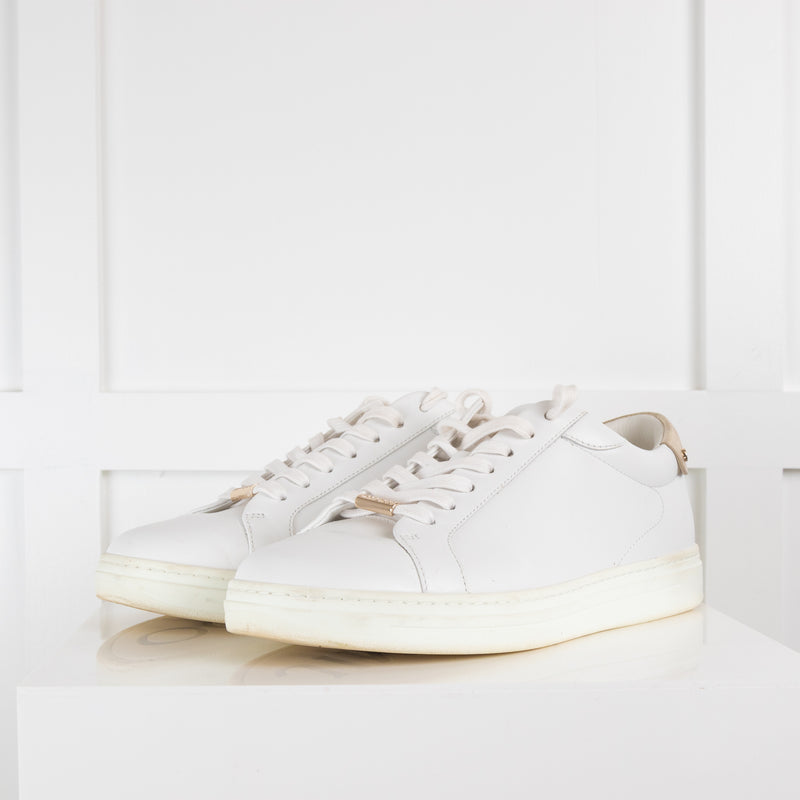 Jimmy Choo White Leather Platform Trainers