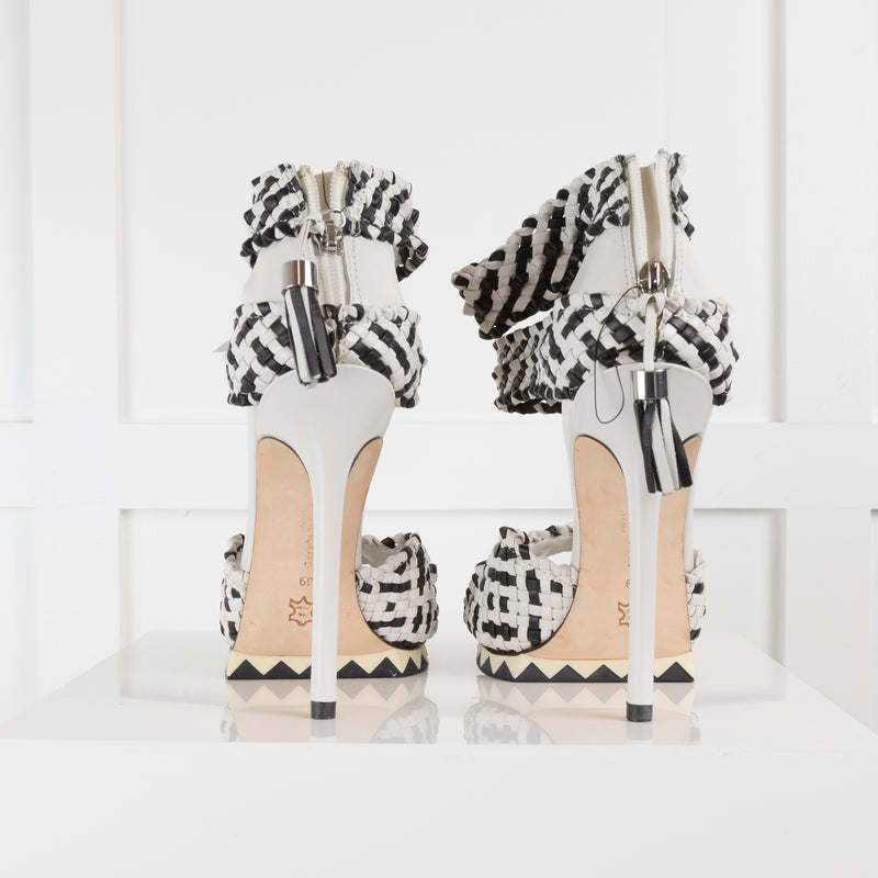 Camilla Skovgaard Black & White Plaited Sandal