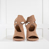 Aquazzura Nude Suede Lace Up Sandals