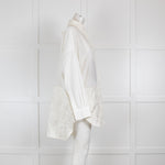 Moncler Genius White Shirt with Quilted Hem