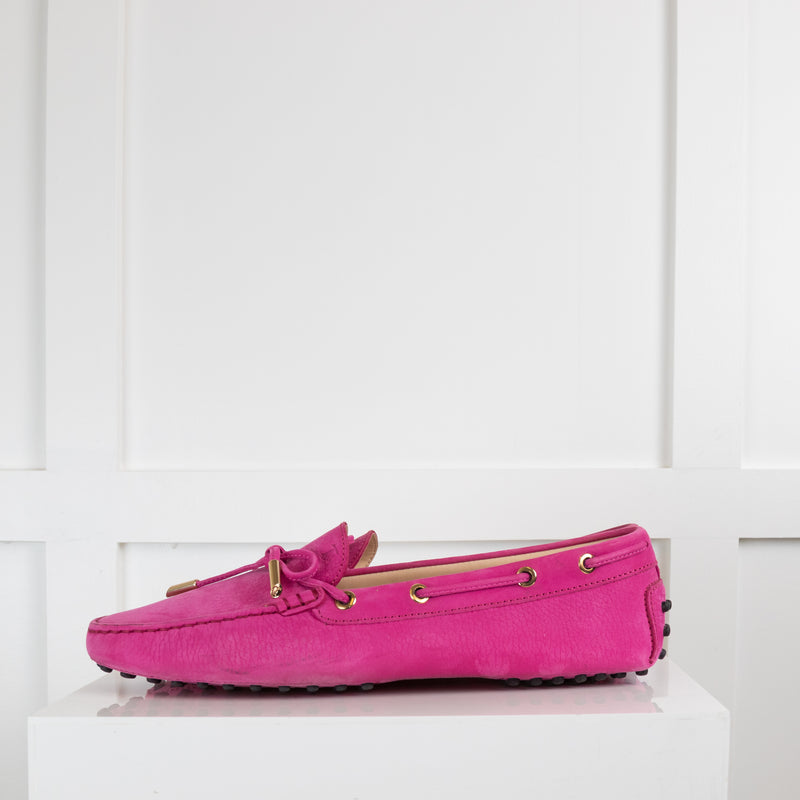 Tod's Bright Pink Driving Shoes