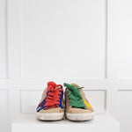 Golden Goose Beige And Multi Super Star Corduroy Sneakers