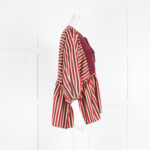 Wiggy Kit Burgundy Striped Tunic Top