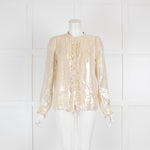 Wyse Gold Shimmer Collarless Blouse