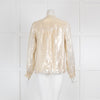 Wyse Gold Shimmer Collarless Blouse