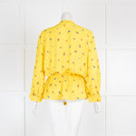 Balenciaga Yellow Floral Elasticated Waist Blouse