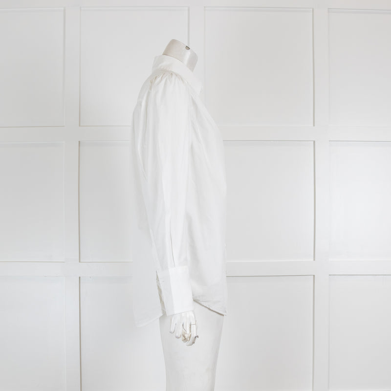 The Kooples White Puff Sleeve Collared Shirt