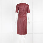 Baukjen Burgundy Leather Fitted Dress