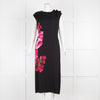 Dolce & Gabbana Black Long Silk Dress with Flowers