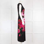 Dolce & Gabbana Black Long Silk Dress with Flowers