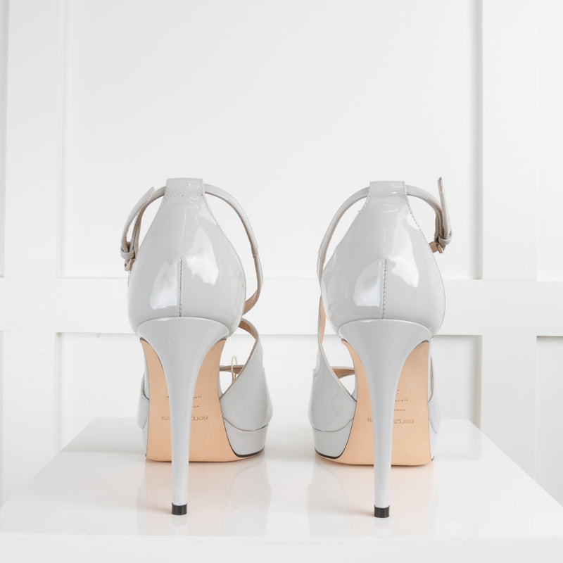 Sergio Rossi Pale Blue Patent Sandal