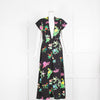 Bernadette Black High Neck Dress With Multi Coloured Flowers