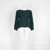 Club Monaco Green Frilled Sleeve Blouse