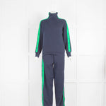 Olivia Von Halle Navy Tracksuit with Green Detail