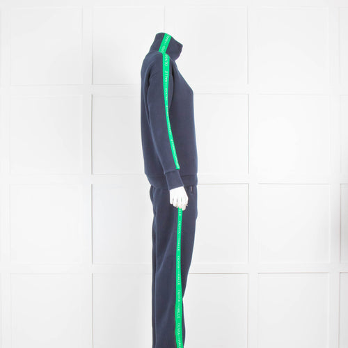 Olivia Von Halle Navy Tracksuit with Green Detail