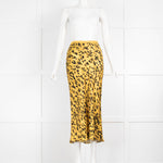 Anine Bing Yellow Black Animal Print Slip Skirt