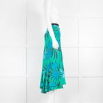 DVF Green Blue Floral Maxi Skirt