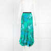 DVF Green Blue Floral Maxi Skirt