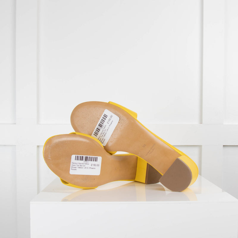 Mansur Gavriel Yellow Open Toe Slip On Shoes