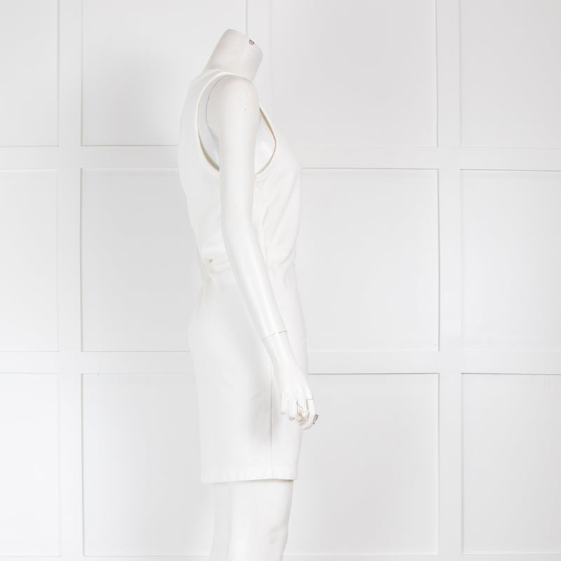 Alexander Wang White Scrunch Waist Mini Dress