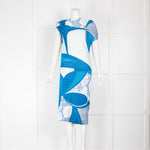 Emilio Pucci Blue Cowl Neck Midi Dress