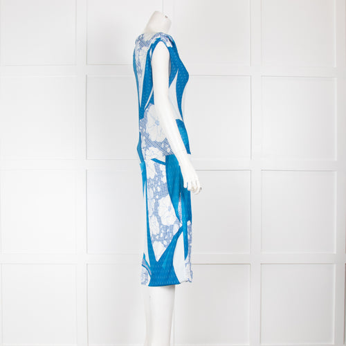 Emilio Pucci Blue Cowl Neck Midi Dress