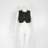 See By Chloe Black Tweed Cropped Top with Gold Thread