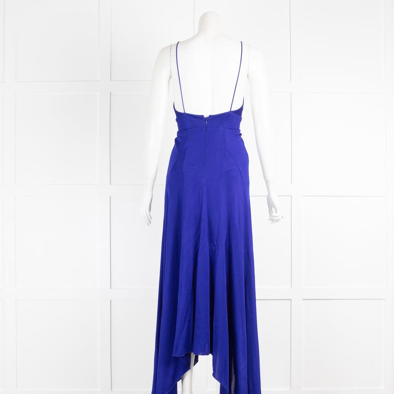 Galvan London Azure Blue Handkerchief Maxi Dress