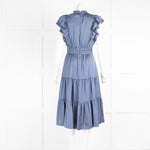 Veronica Beard Snover Blue Tiered Midi Dress