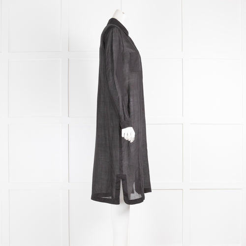 Max Mara Studio Black Linen Shirt Dress