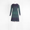 Missoni Green and Blue Fine Knit Cold Shoulder Dress