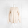 Balenciaga Beige Logo Cashmere Crew Neck Jumper