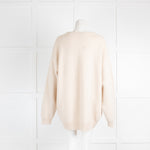 Balenciaga Beige Logo Cashmere Crew Neck Jumper